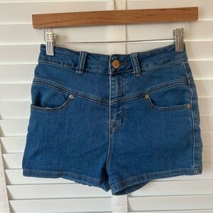 BDG Jean Shorts Medium Wash Blue Super High Rise Size 25